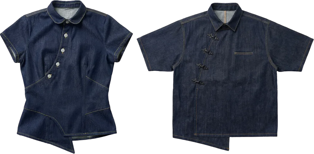 KIRI × KAZE Wrap Shirt Bundle — Cheongsam Wrap Shirts (2-Pattern Set)