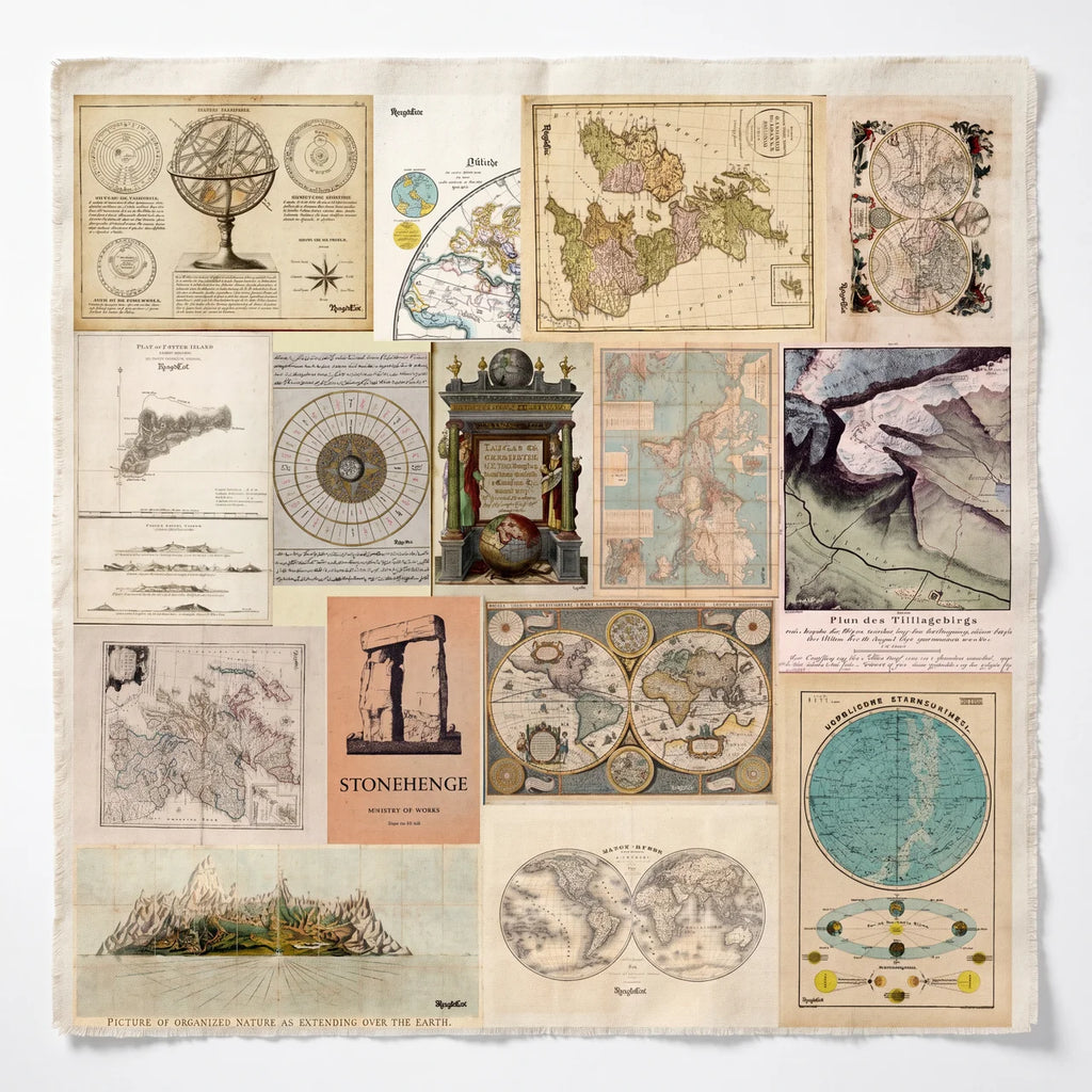 Atlas Fragments Patch Sheet — 25” Organic Cotton Panel