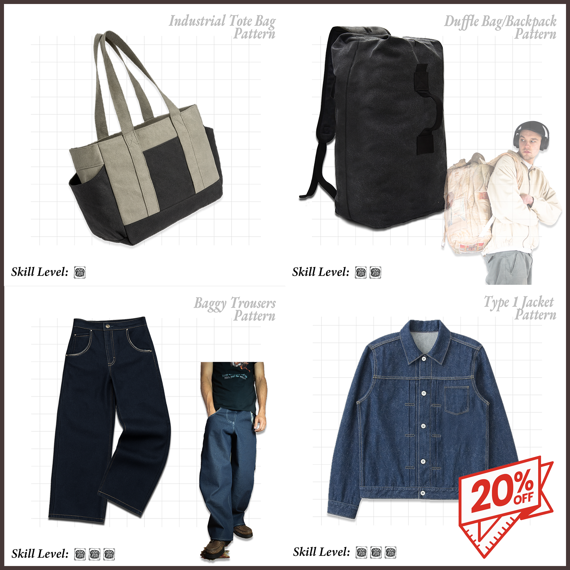 The Workwear Bundle — Rugged 4-Pattern Kit