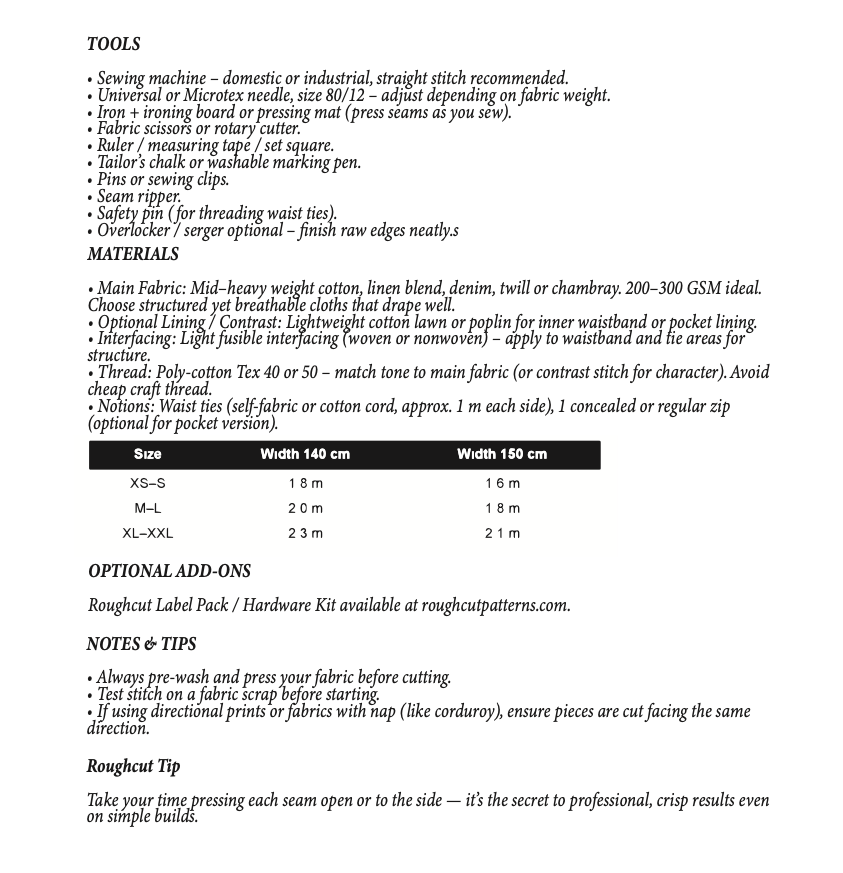 Kumo Wrap Pants - Sewing Pattern