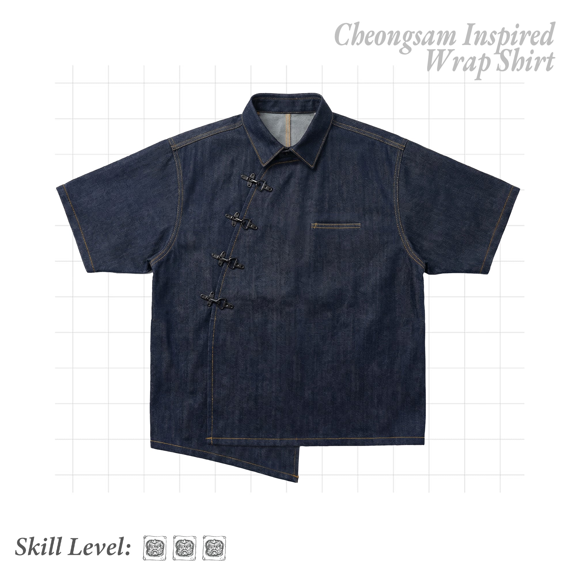 KAZE Wrap Shirt — Cheongsam-Inspired Sewing Pattern