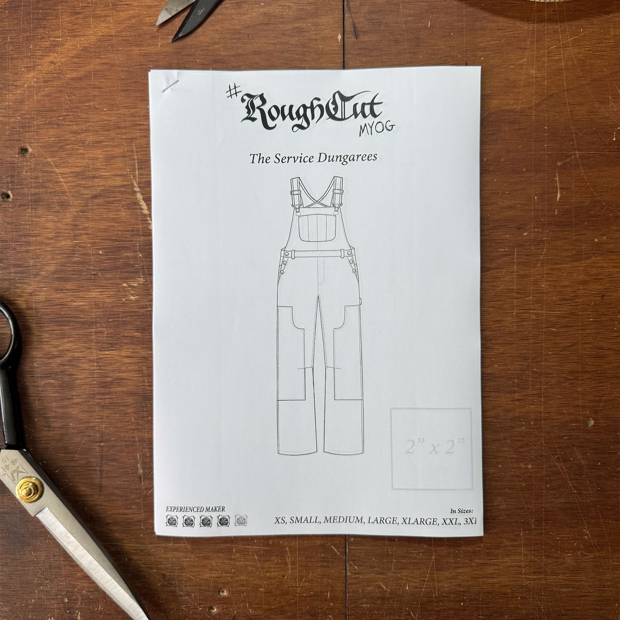 The Service Dungarees — Workwear Dungarees Sewing Pattern